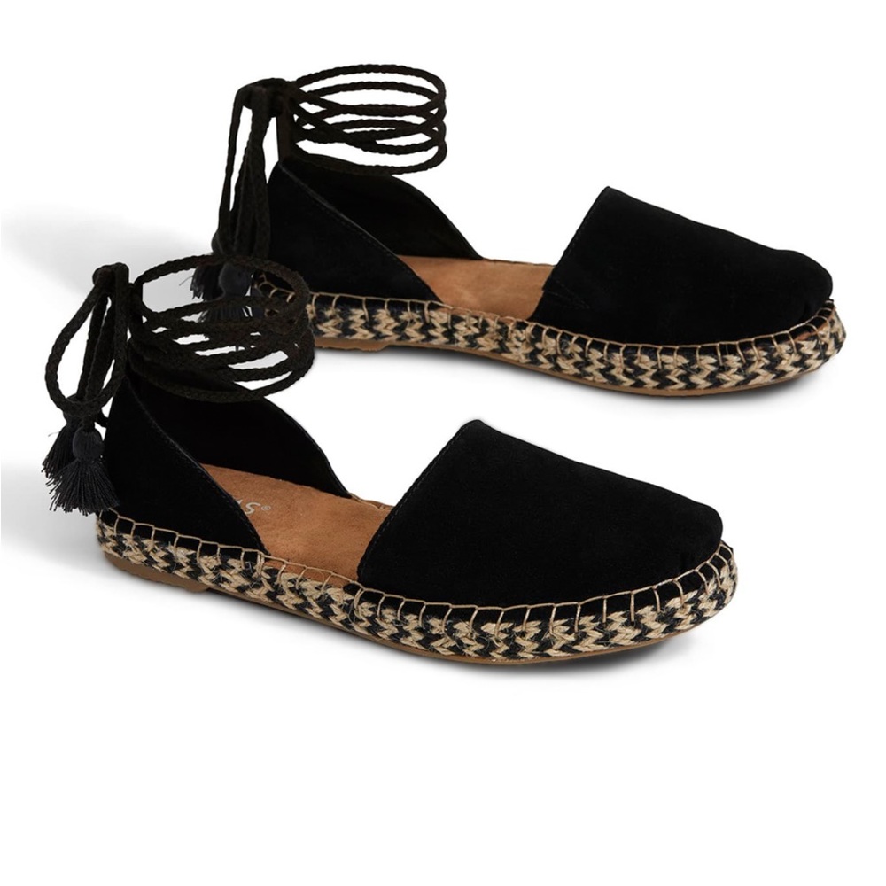 TOMS | Black Katalina Suede Lace Up Espadrilles *New in Box*